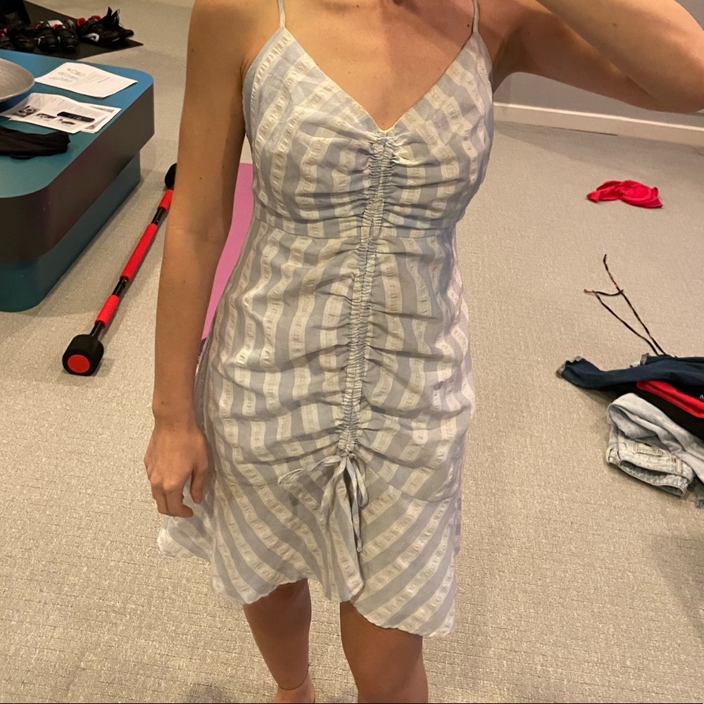 Striped blue and white dress
